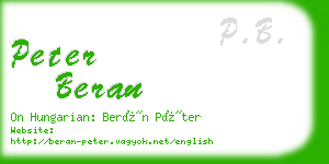 peter beran business card